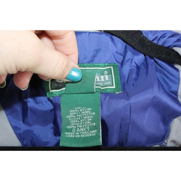 LL Bean Classic Blue Nylon Insulated Water-Resistant Full Zip Jacket M Reg - Picture 6 of 10
